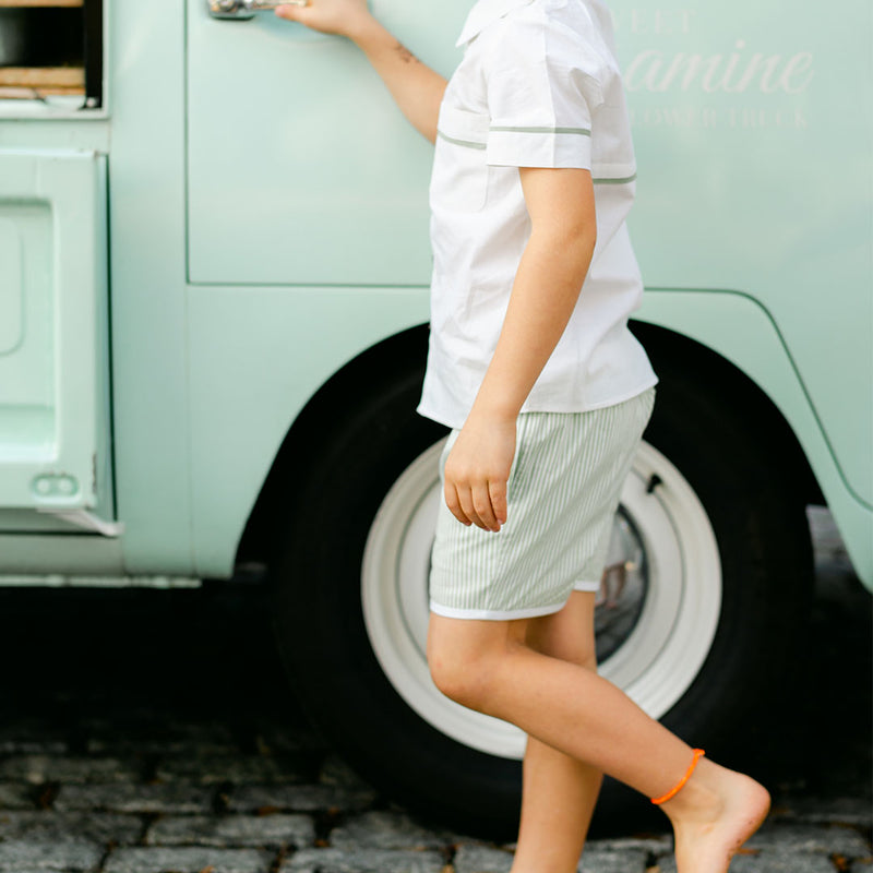 The Sea Short - Classic Stripe Aloe
